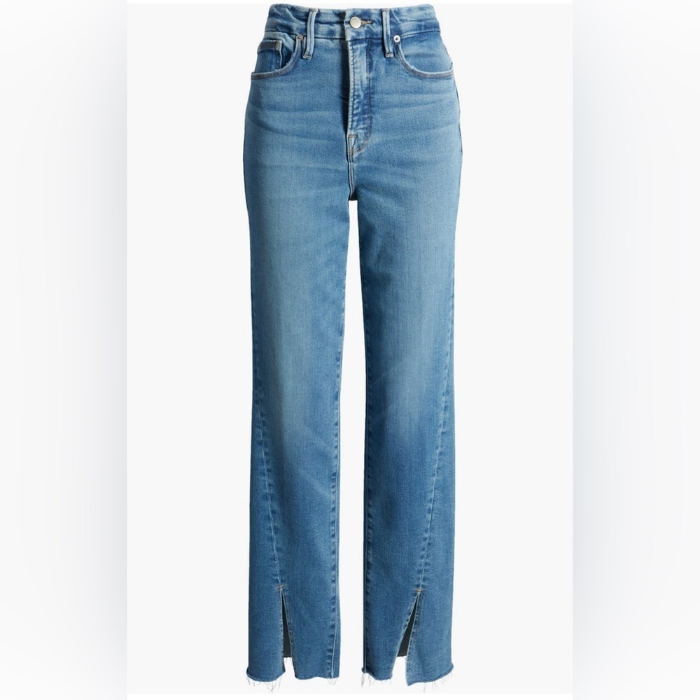 NWOT Good American Raw Hem Good Boy Jeans Size 8